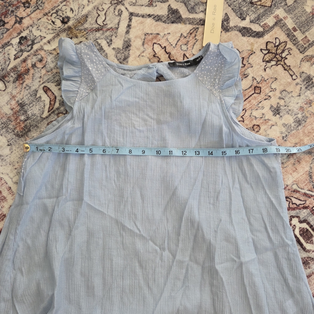 DOE and RAE Light Blue Sleeveless Women's Top - Picture 5 of 6